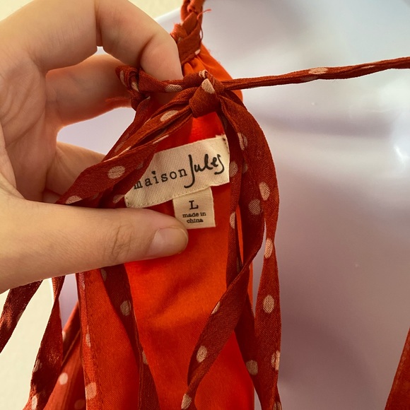 Orange Polka Dot Spring Dress - Picture 4 of 4